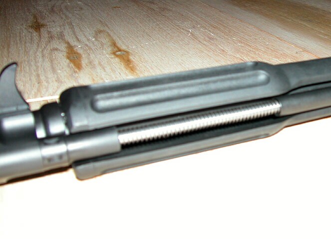 view of the exposed piston through the handguards